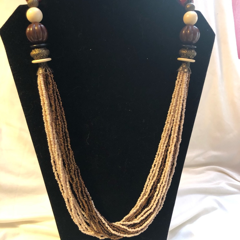 Multi colored Bead and sea bead necklace